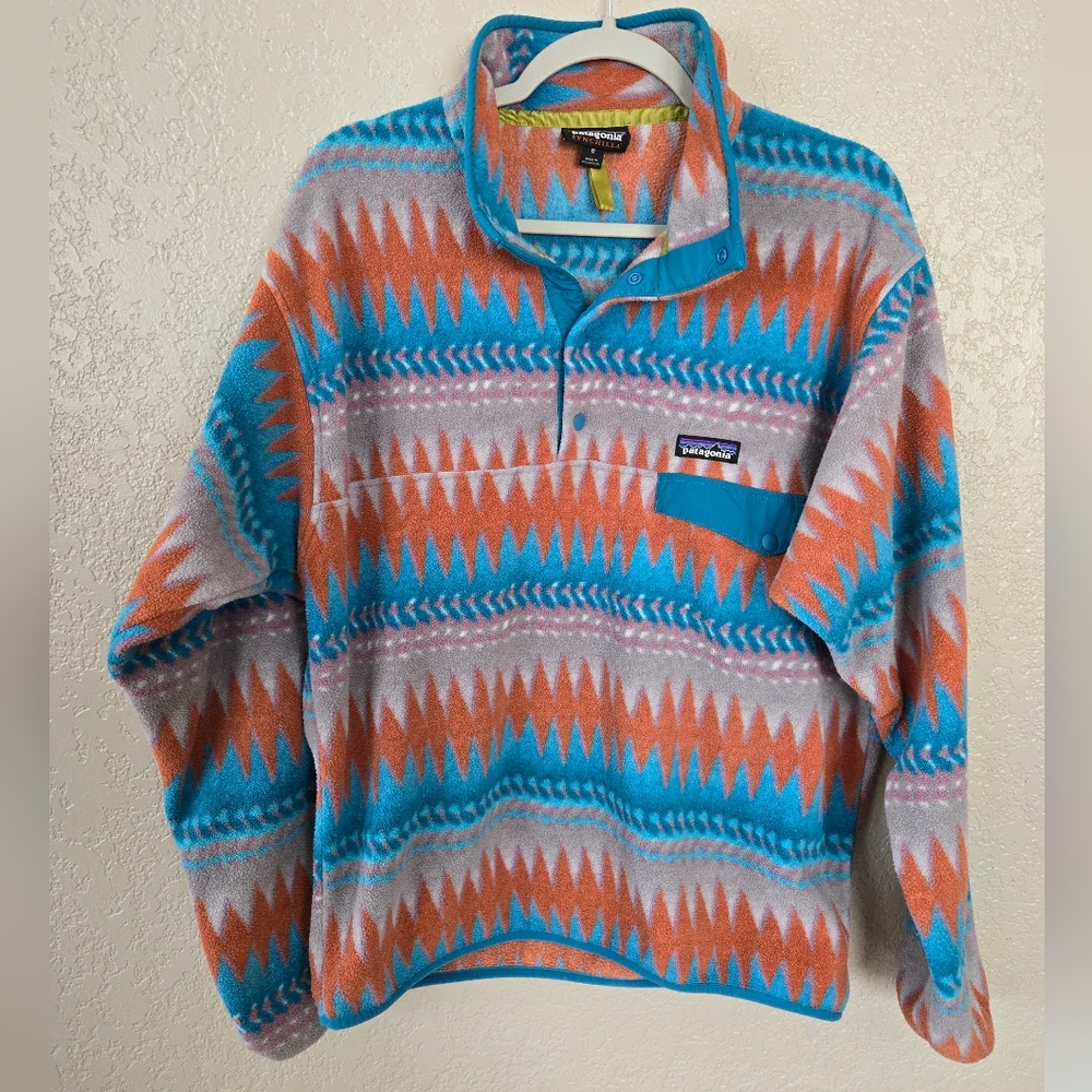 Patagonia Synchilla Snap-T Fleece Pullover Medium Laughing Waters Filter Blue